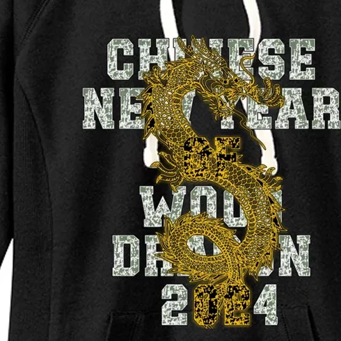 Chinese New Year Of Wood Dragon 2024 Women's Fleece Hoodie