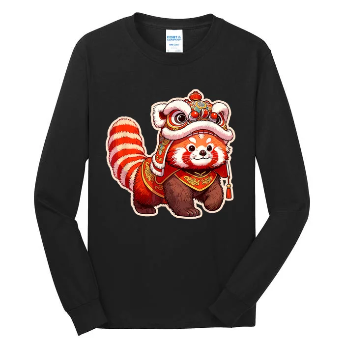 Chinese New Year Red Panda Lion Dance Lunar New Year 2024 Tall Long Sleeve T-Shirt