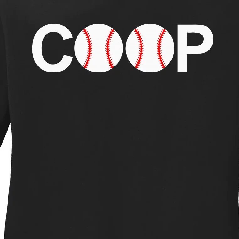 Cooperstown New York Coop Baseball Ny Athletic Ladies Long Sleeve Shirt