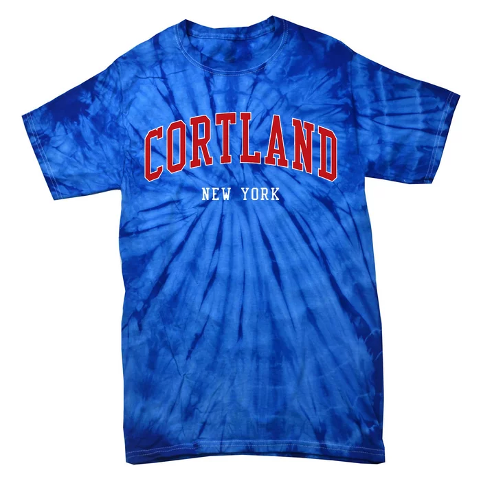 Cortland New York Varsity Sports Style Tie-Dye T-Shirt