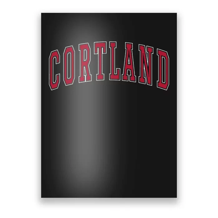 Cortland New York Souvenir College Style Red Text Poster