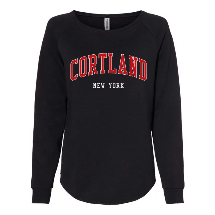 Cortland New York Varsity Sports Style Womens California Wash Sweatshirt