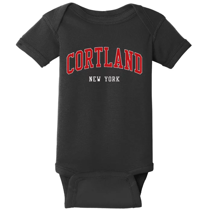 Cortland New York Varsity Sports Style Baby Bodysuit