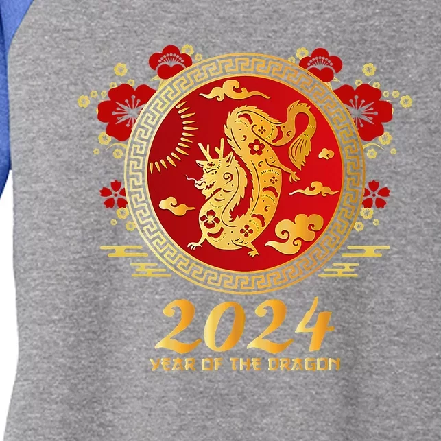 Chinese New Year 2024 Year of the Dragon Happy New Year 2024 Women's Tri-Blend 3/4-Sleeve Raglan Shirt