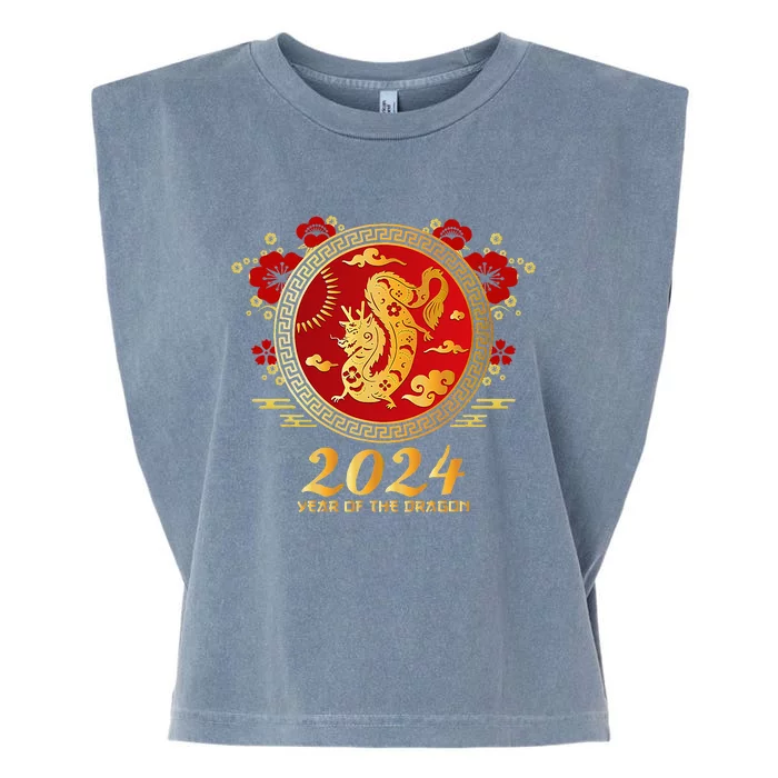 Chinese New Year 2024 Year of the Dragon Happy New Year 2024 Garment-Dyed Women's Muscle Tee