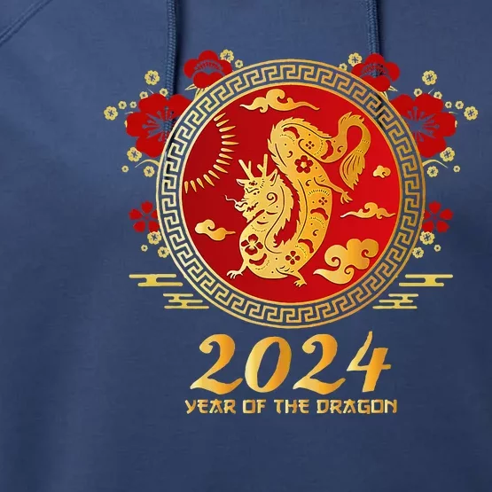 Chinese New Year 2024 Year of the Dragon Happy New Year 2024 Performance Fleece Hoodie