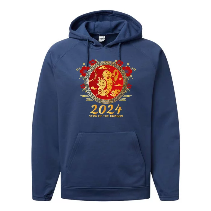 Chinese New Year 2024 Year of the Dragon Happy New Year 2024 Performance Fleece Hoodie