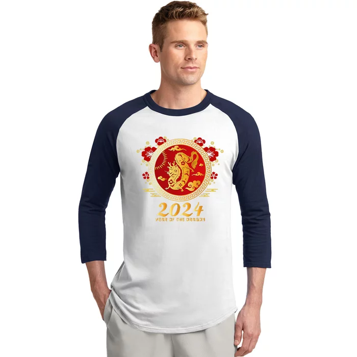 Chinese New Year 2024 Year of the Dragon Happy New Year 2024 Baseball Sleeve Shirt