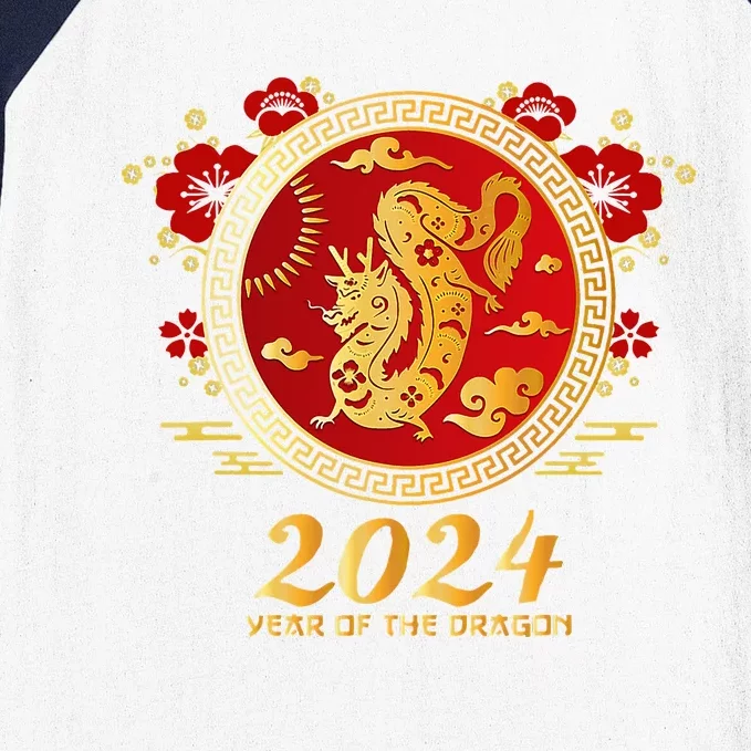 Chinese New Year 2024 Year of the Dragon Happy New Year 2024 Baseball Sleeve Shirt