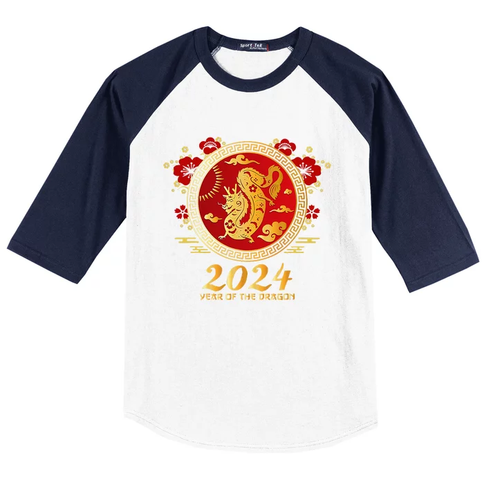 Chinese New Year 2024 Year of the Dragon Happy New Year 2024 Baseball Sleeve Shirt