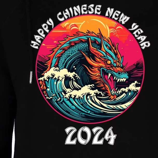 Chinese New Year 2024 Year Of The Dragon Happy New Year 2024 Womens Funnel Neck Pullover Hood