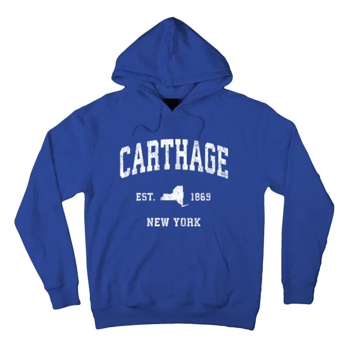 Carthage New York Ny Vintage Athletic Tall Hoodie