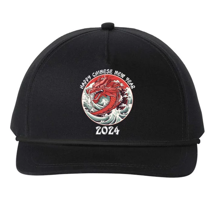 Chinese New Year 2024 Happy New Year 2024 Year Of The Dragon Snapback Five-Panel Rope Hat