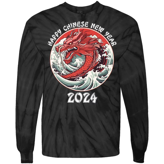 Chinese New Year 2024 Happy New Year 2024 Year Of The Dragon Tie-Dye Long Sleeve Shirt