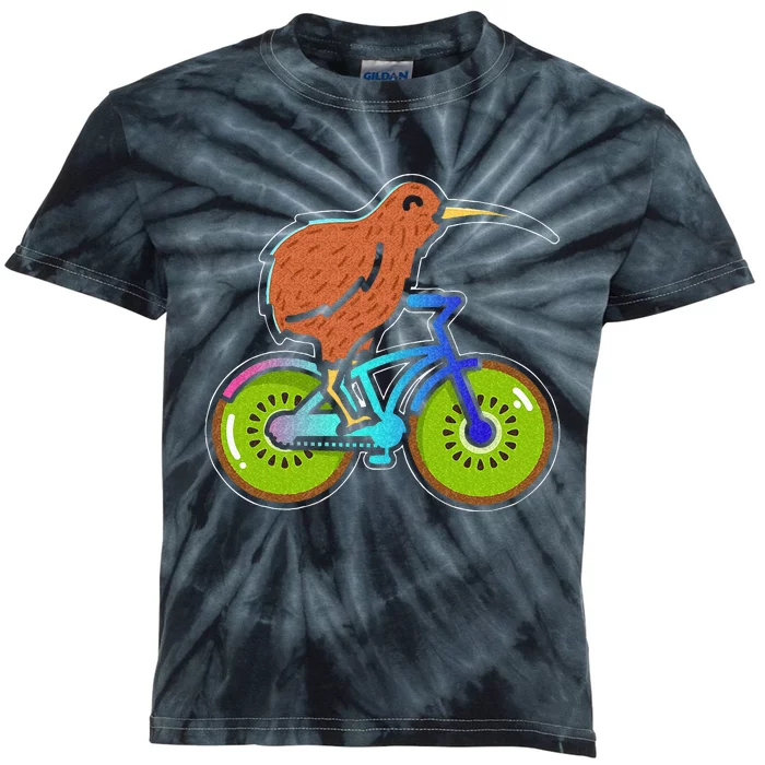 Cycle New Zealand Funny Kiwi On A Bicycle Design Idea Design Kids Tie-Dye T-Shirt