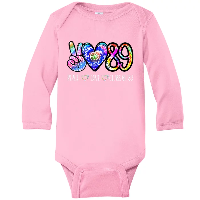 Class Of 1989 Tie Dye Senior Graduation Class Reunion Baby Long Sleeve Bodysuit