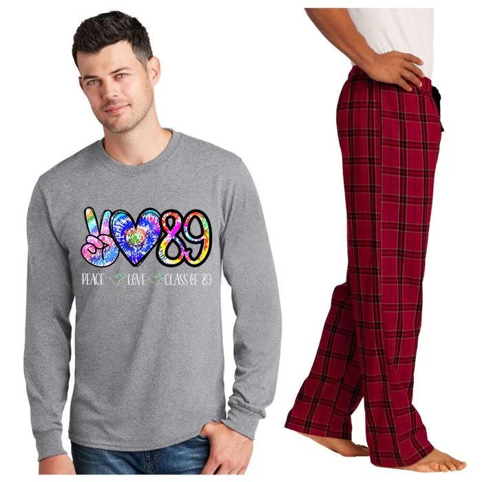 Class Of 1989 Tie Dye Senior Graduation Class Reunion Long Sleeve Pajama Set