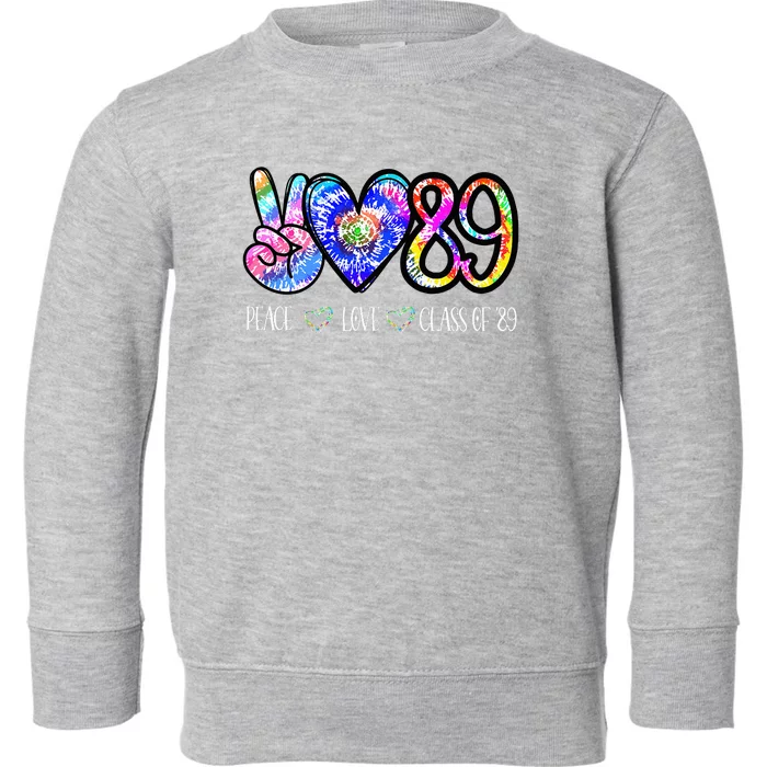 Class Of 1989 Tie Dye Senior Graduation Class Reunion Toddler Sweatshirt