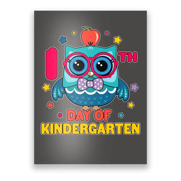 Cute Owl 100th Day Of Kindergarten Poster