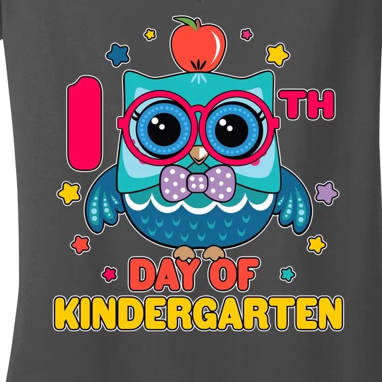 Cute Owl 100th Day Of Kindergarten Women's V-Neck T-Shirt