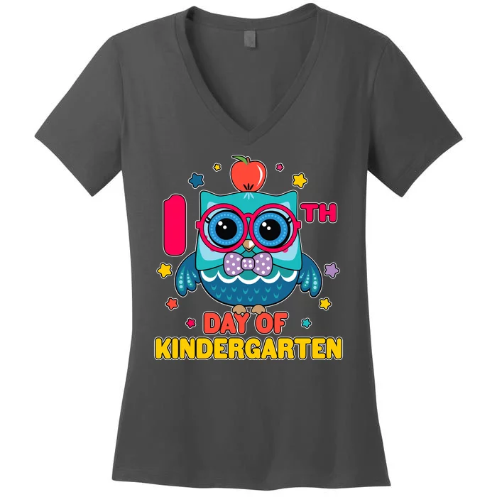 Cute Owl 100th Day Of Kindergarten Women's V-Neck T-Shirt