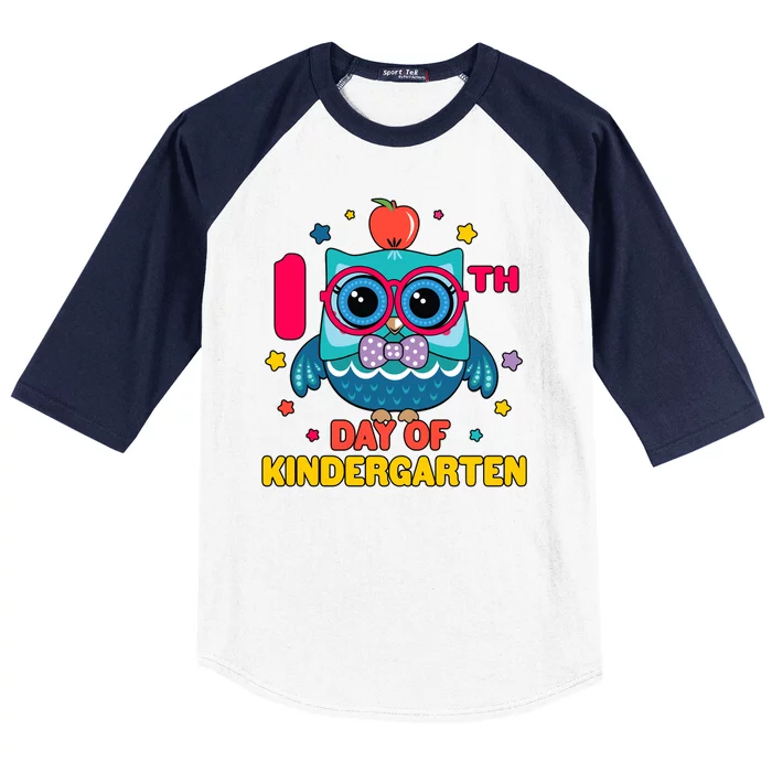 Cute Owl 100th Day Of Kindergarten Baseball Sleeve Shirt