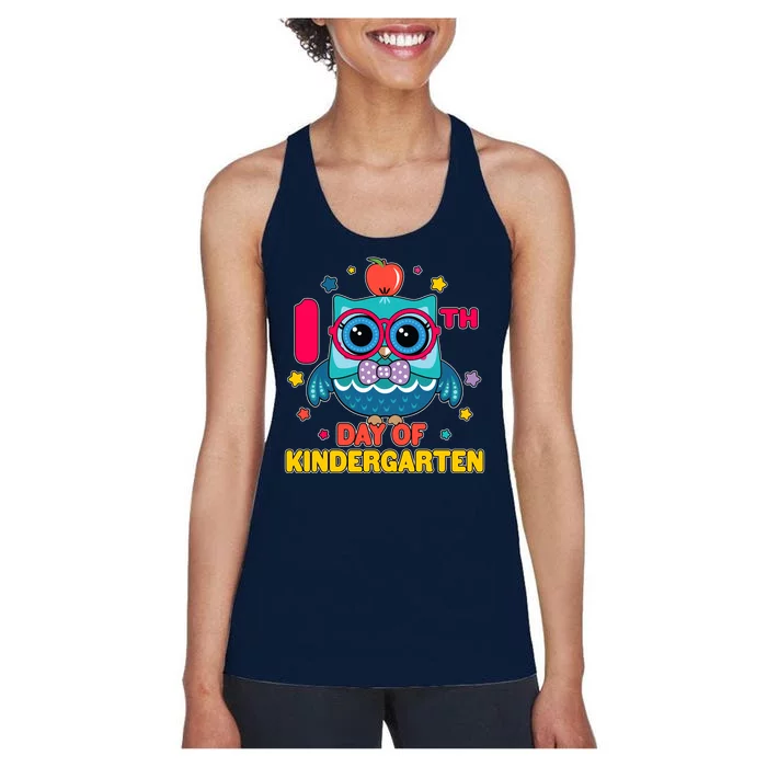 Cute Owl 100th Day Of Kindergarten Women's Racerback Tank