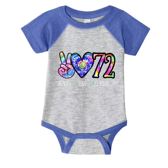 Class Of 1972 50th Class Reunion Tie Dye Senior Graduation Infant Baby Jersey Bodysuit