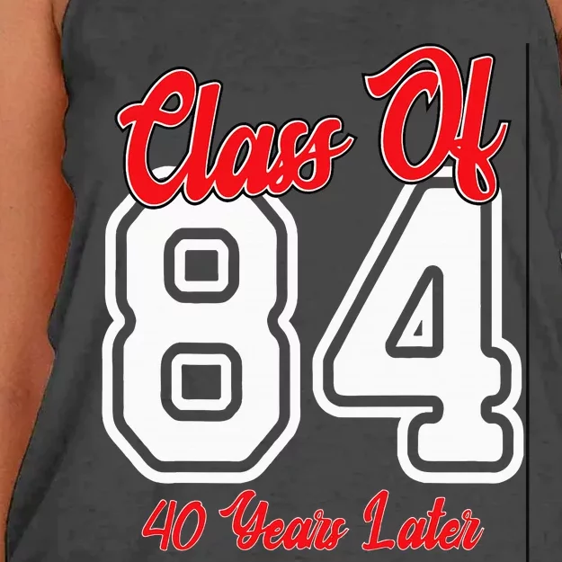 Class Of 1984 40th Reunion High School College Graduation Women's Knotted Racerback Tank