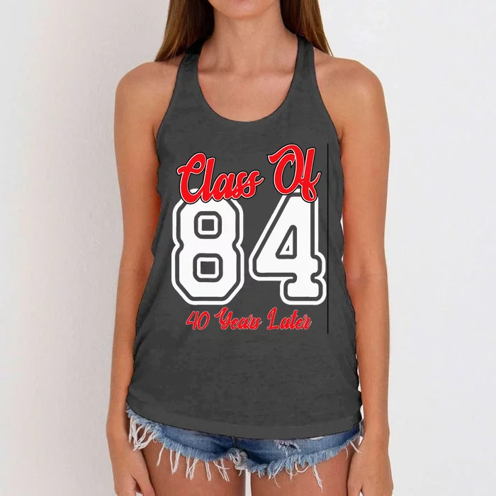 Class Of 1984 40th Reunion High School College Graduation Women's Knotted Racerback Tank