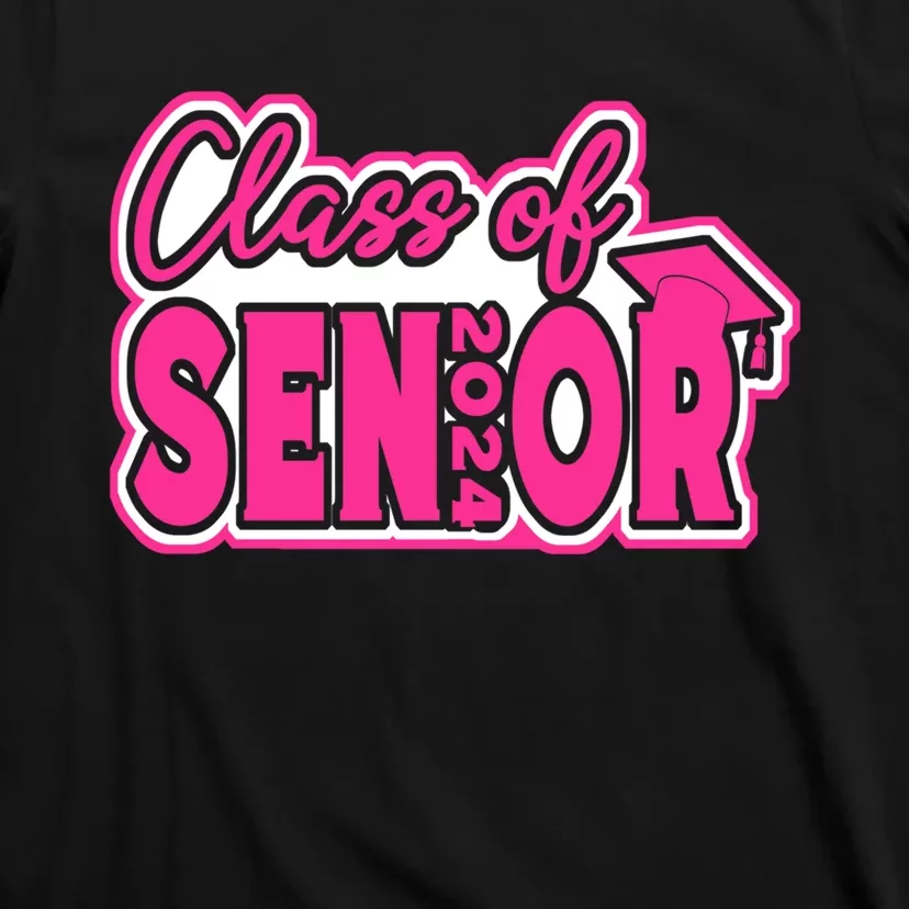 Class of 2024 Girl Wo Senior 24 Funny Graduation Gift T-Shirt