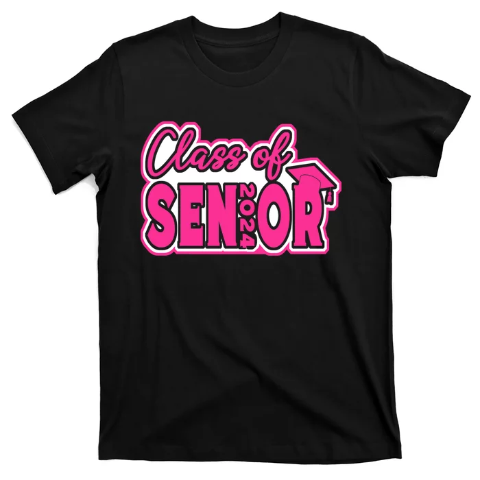 Class of 2024 Girl Wo Senior 24 Funny Graduation Gift T-Shirt