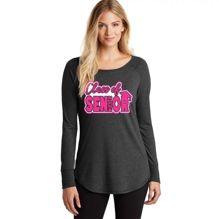 Class of 2024 Girl Wo Senior 24 Funny Graduation Gift Women's Perfect Tri Tunic Long Sleeve Shirt