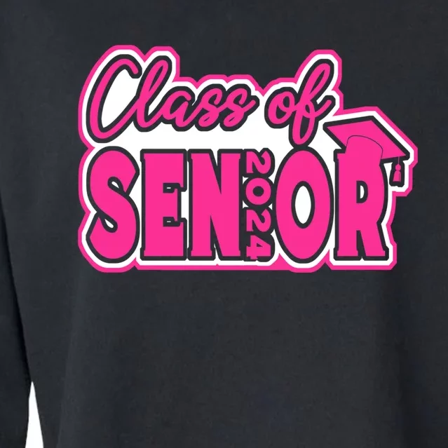 Class of 2024 Girl Wo Senior 24 Funny Graduation Gift Cropped Pullover Crew