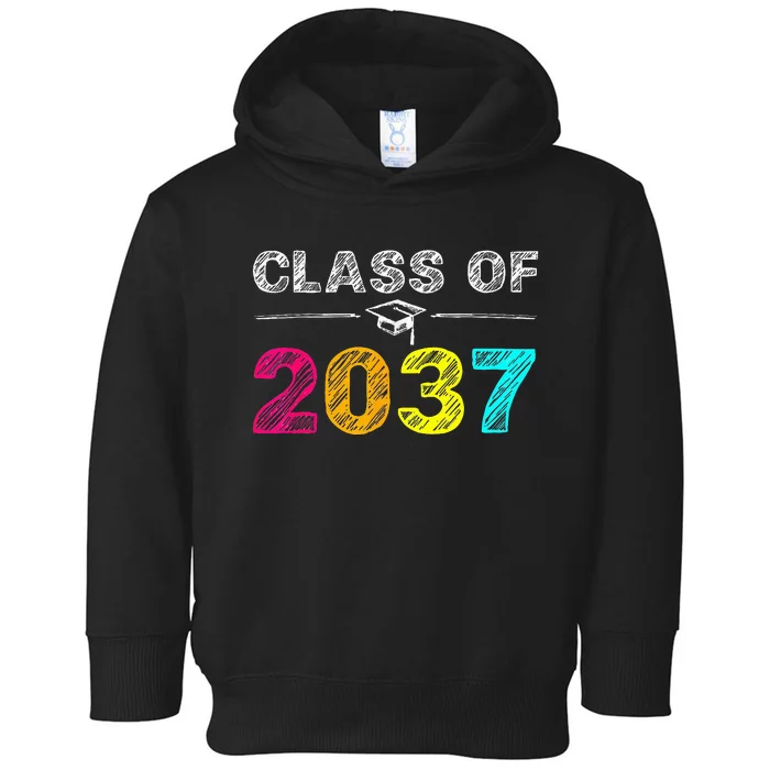 Class Of 2037 Grow With Me First Day Of School Graduation Toddler Hoodie