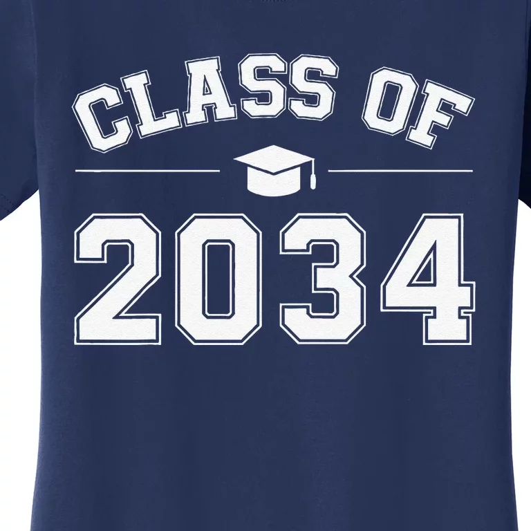 Class Of 2034 Grow With Me First Day Of School Graduation Funny Women's T-Shirt