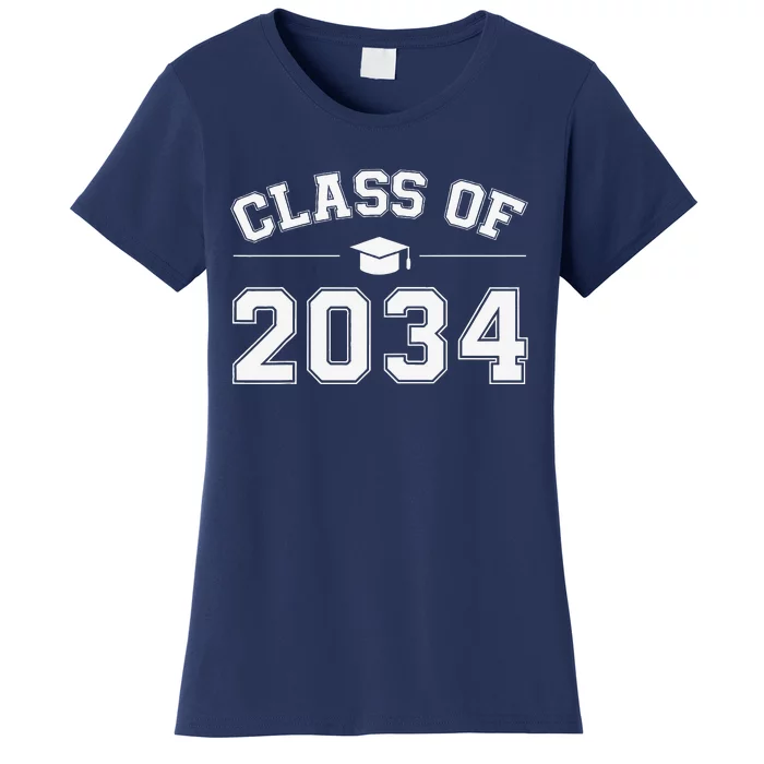 Class Of 2034 Grow With Me First Day Of School Graduation Funny Women's T-Shirt