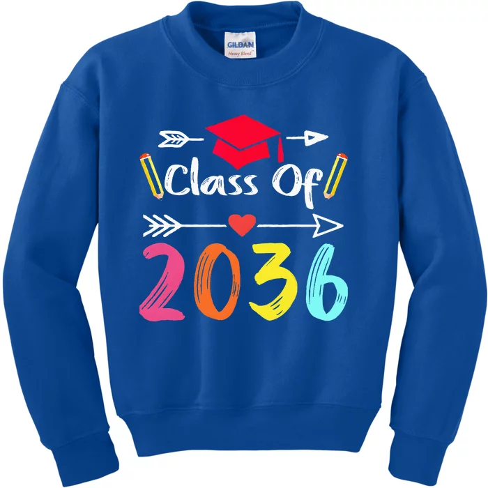 Class Of 2036 Grow With Me First Day Of Kindergarten Gifts Kids Sweatshirt