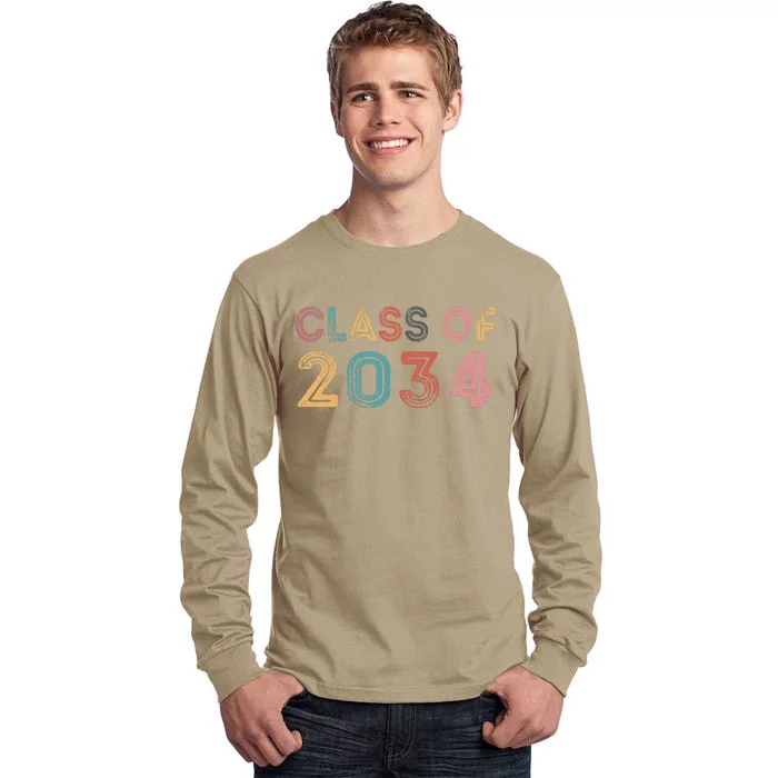 Class Of 2034 Grow With Me First Day Of School Graduation Gift Tall Long Sleeve T-Shirt