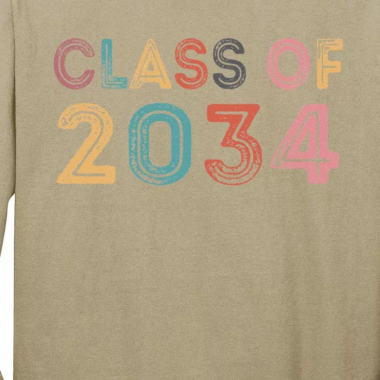 Class Of 2034 Grow With Me First Day Of School Graduation Gift Tall Long Sleeve T-Shirt