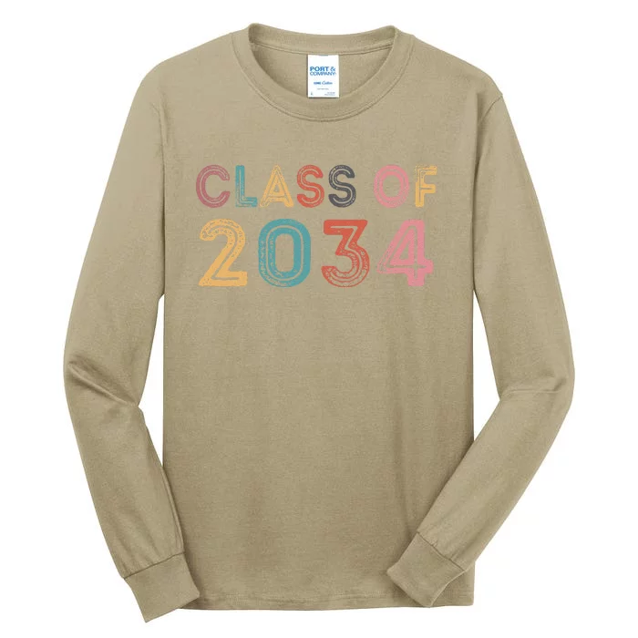 Class Of 2034 Grow With Me First Day Of School Graduation Gift Tall Long Sleeve T-Shirt