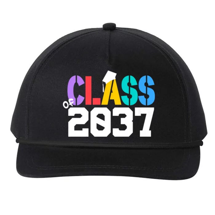 Class Of 2037 Grow With Me First Day Of School Graduation V Snapback Five-Panel Rope Hat