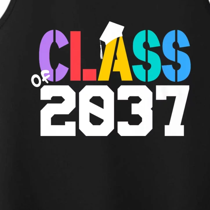 Class Of 2037 Grow With Me First Day Of School Graduation V Performance Tank