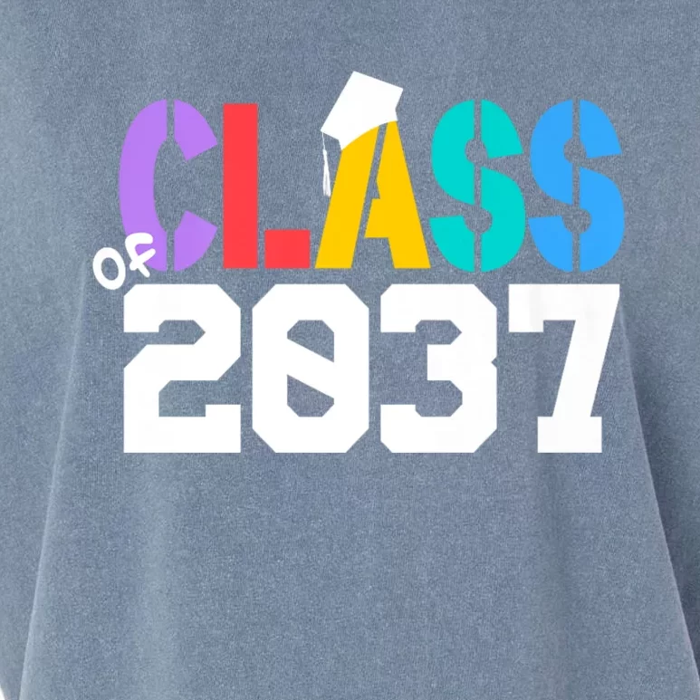 Class Of 2037 Grow With Me First Day Of School Graduation V Garment-Dyed Women's Muscle Tee