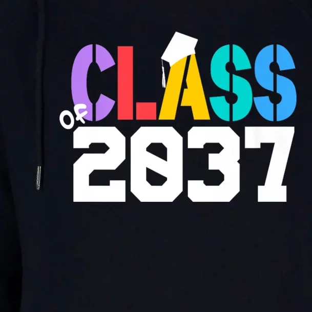 Class Of 2037 Grow With Me First Day Of School Graduation V Womens Funnel Neck Pullover Hood