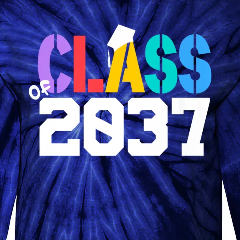 Class Of 2037 Grow With Me First Day Of School Graduation V Tie-Dye Long Sleeve Shirt