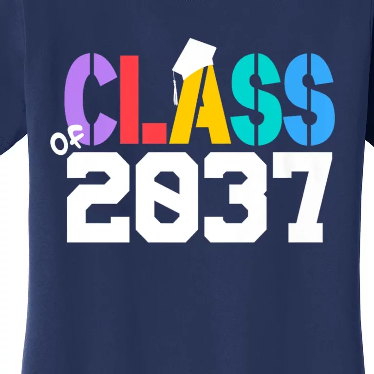 Class Of 2037 Grow With Me First Day Of School Graduation V Women's T-Shirt