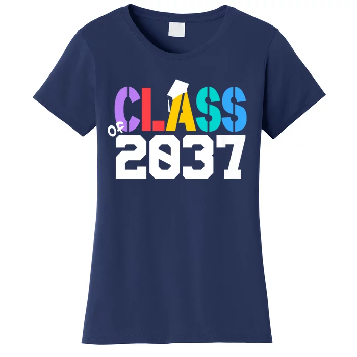 Class Of 2037 Grow With Me First Day Of School Graduation V Women's T-Shirt