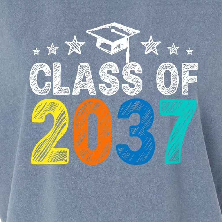 Class Of 2037 Grow With Me Prek To 12th Grade Handprint Garment-Dyed Women's Muscle Tee