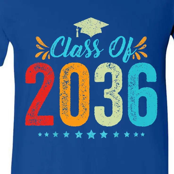 Class Of 2036 Grow With Me Graduation First Day Of School V-Neck T-Shirt